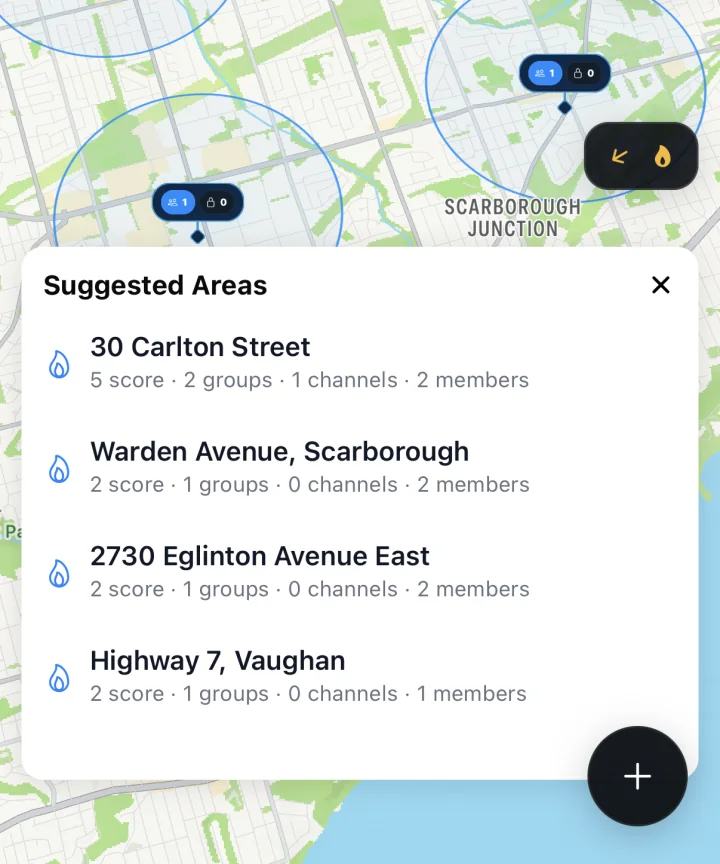 Suggested Areas Preview
